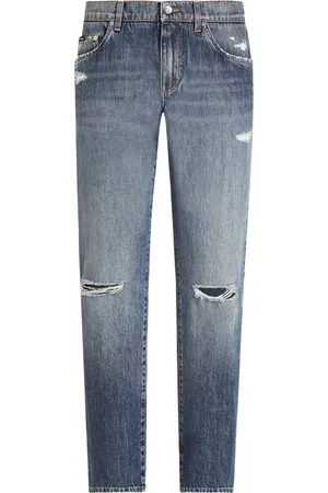 Dolce & Gabbana Straight Leg Distressed Jeans