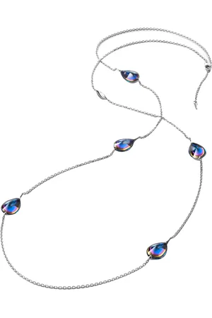 Baccarat Sterling Silver Fleurs de Psydelic Blue Scarabee Long Necklace