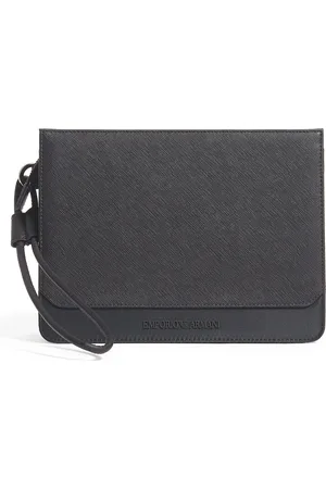 Emporio Armani Faux Leather Logo Wash Bag