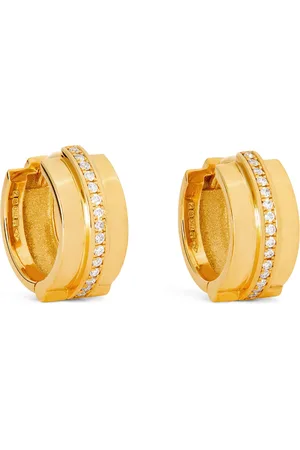 Azlee Yellow and Diamond Staircase 3-Tier Huggie Earrings