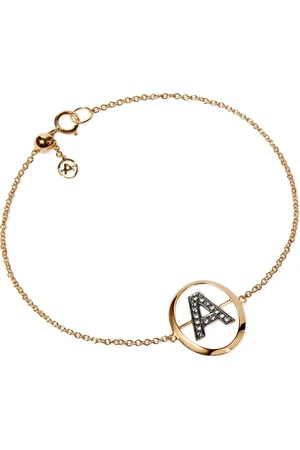 ANNOUSHKA Yellow and Diamond Initial A Bracelet