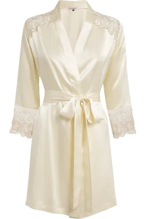 Gilda & Pearl Silk Lace-Trim Short Robe