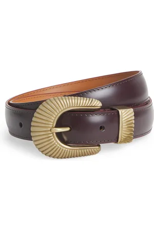 Sandro Leather Tooled Buckle Belt