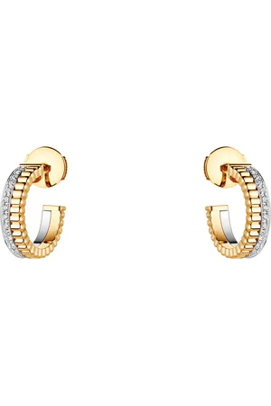 Boucheron Mixed Gold and Diamond Quatre Hoop Earrings