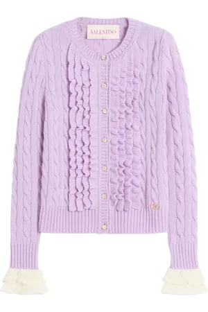 VALENTINO GARAVANI Virgin Wool Ruffled Cardigan