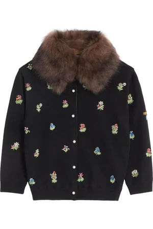VALENTINO GARAVANI Virgin Wool Floral Cardigan