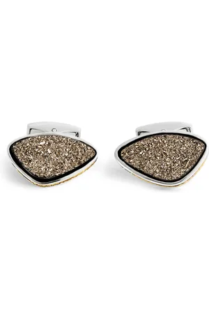 Tateossian Sterling and Drusy Cufflinks