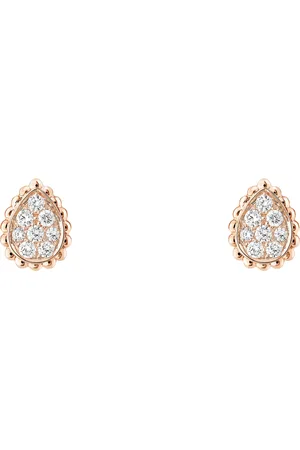 Boucheron Extra Small Rose Gold and Diamond Serpent Bohème Motif Earrings