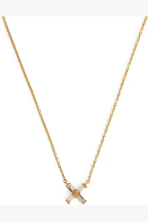 Eva Fehren Yellow and Diamond Exploding X Necklace