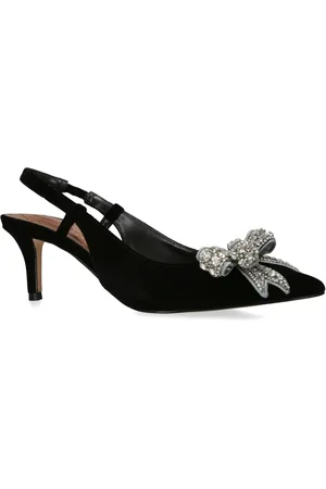 Kurt Geiger Velvet Belgravia Slingback Court Shoes