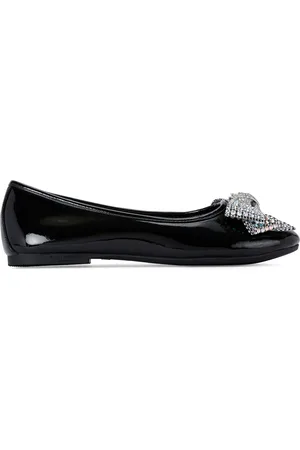 Kurt Geiger Patent Leather Mini Eagle Bow Ballet Flats
