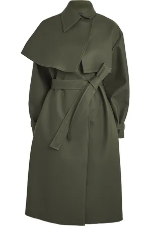 A.W.A.K.E. MODE A. W.A. K.E. Mode Rubber Asymmetric Trench Coat