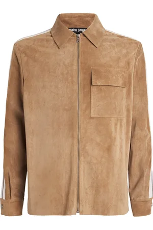 Palm Angels Leather Track-Stripe Overshirt