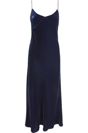 ASCENO Velvet Slip Maxi Dress