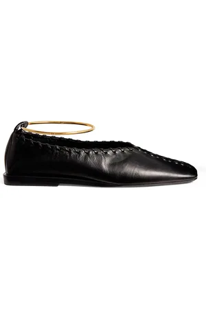 Jil Sander Leather Anklet-Detail Ballet Flats