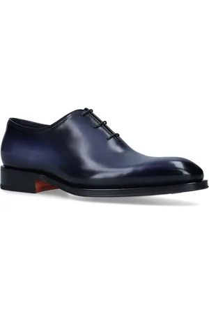 santoni Leather Patina Wholecut Oxford Shoes