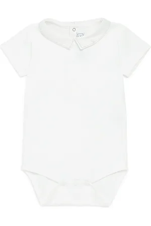 Tartine Et Chocolat Cotton-Blend Grey Embroidered Bodysuit