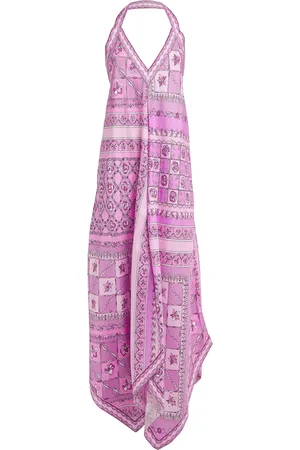 Puccini Silk Asymmetric Midi Dress