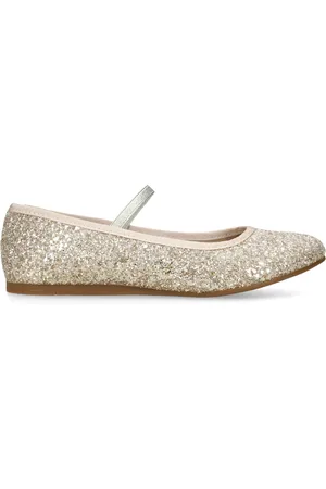 Papouelli Leather Glitter Bug Ballet Flats