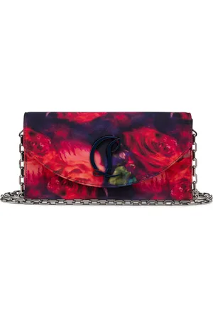 Christian Louboutin Loubi54 Satin Floral Clutch Bag