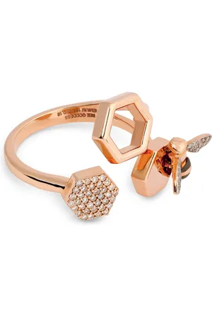 BEE GODDESS And Diamond Honeycomb Ring