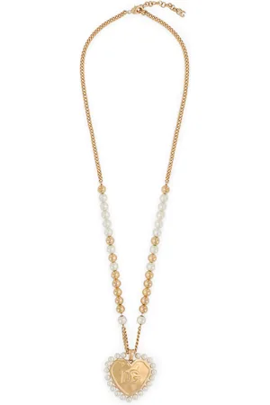 Dolce & Gabbana Faux Pearl Dg Pendent Necklace