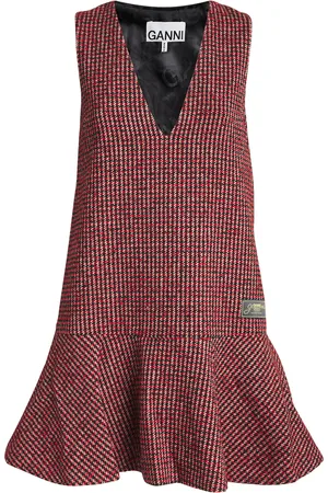 Ganni Wool-Blend Jacquard Mini Dress
