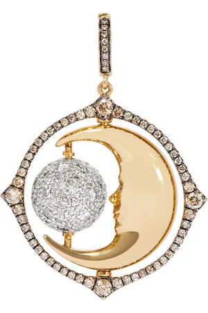 ANNOUSHKA Mixed and Diamond Mythology Spinning Moon Charm