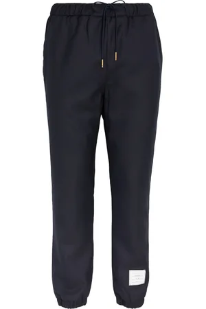 Thom Browne Wool Name Tag Sweatpants