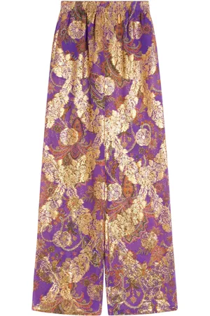 VALENTINO GARAVANI Silk-Blend Floral Trousers