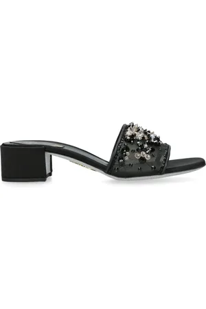 RENE CAOVILLA Embellished Cinderella Heeled Mules 40