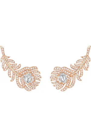 Boucheron Small Rose Gold Plume da Paon Ear Clips
