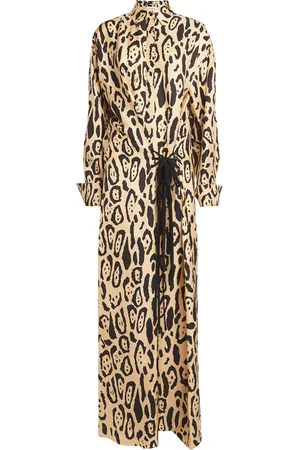 Sportmax Silk Leopard Print Astoria Maxi Dress