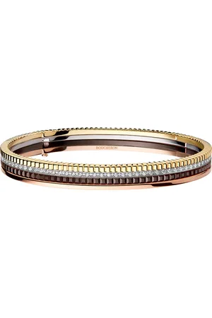 Boucheron Mixed Gold and Diamond Quatre Bangle