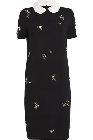 Tory Burch Wool-Blend Crystal-Embellished Mini Dress