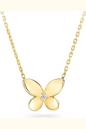 GRAFF Mini Gold and Diamond Butterfly Necklace