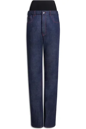 Alaïa Knit-Waist Straight Jeans