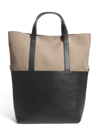 Giorgio Armani Canvas-Leather Tote Bag