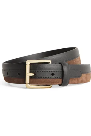 Sandro Leather Suede-Trim Belt