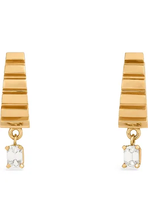 Azlee Yellow and Diamond Escalier Hoop Earrings