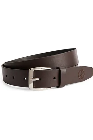 Giorgio Armani Leather Embroidered-Logo Belt