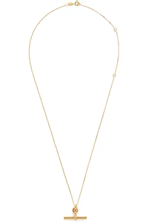 Tilly Sveaas Yellow -Plated T-Bar Trace Chain Necklace