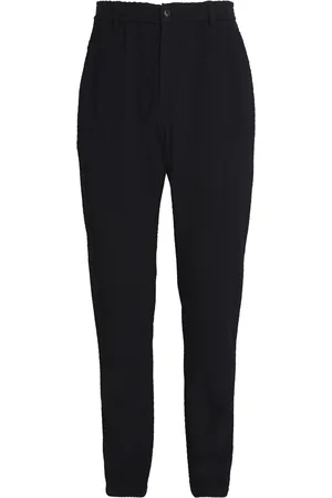 Emporio Armani Virgin Wool Textured Tailored Trousers