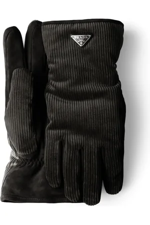 Prada Corduroy Logo Gloves