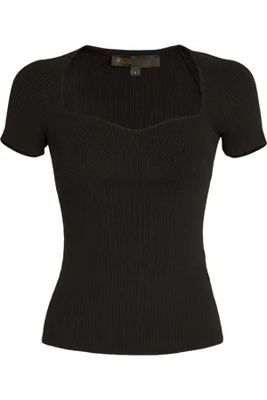 Maje Short-Sleeve Ribbed Top