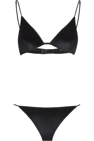 Oseree Velvet Triangle Bra and Thong Set