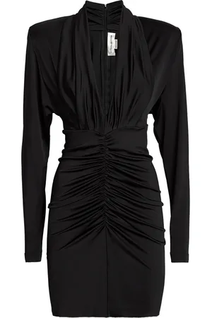 Victoria Beckham Satin Gathered-Waist Mini Dress
