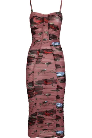 Dolce & Gabbana Ruched Floral Bodycon Dress