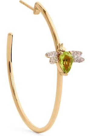 BEE GODDESS Mixed Gold, Diamond and Peridot Queen Bee Single Earring