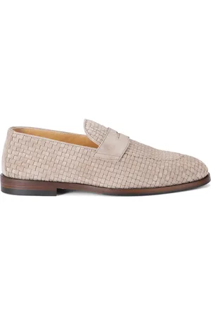 Brunello Cucinelli Leather Woven Loafers